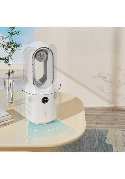 Hepu Hp-f29 Sessiz Pervanesiz 360 Döner Usb Şarjlı Masaüstü Fan Bluetooth Hoparlörlü, Gece Lambalı, 3'ü 1 Arada Akıllı Tasarım