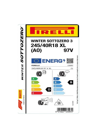 Pirelli 245/40 R18 97V XL Winter Sottozero Serie 3 AO Kış Lastiği 2024