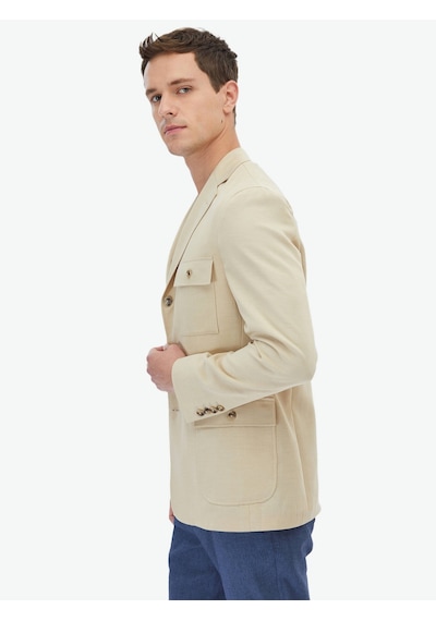 Kip Bej Düz Modern Fit Ceket Çok Renkli