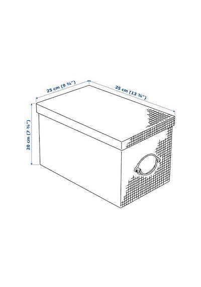 Ikea Kvarnvık Kapaklı Karton Saklama Kutusu 25 X 35 X 20 Cm Gri