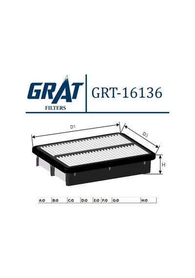 Grat 16136 Hava Filtresi- Hyundai: Santa-fe 2.0-2.2 Crdı 1
