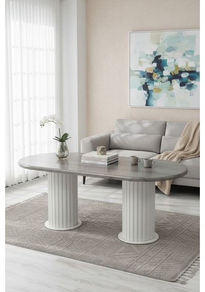 Aura Bohem 90x180 Mdf Mebran Masa Masa Fiyatıdır Gri/beyaz Gri/beyaz
