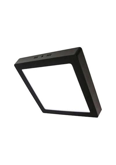 Kare Sıva Üstü Siyah 20 Watt Led Panel Armatür Trafolu Beyaz Işık