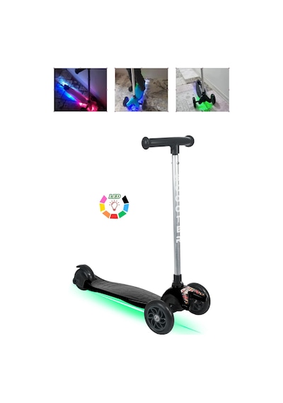 Tois Color Led Işıklı 3 Tekerlekli Yükseklik Ayarlı Scooter Mavi