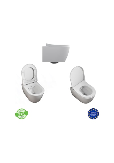 Aqua Bagno Moon Yavaş Kapanan Klozet Kapağı - Duroplast Beyaz