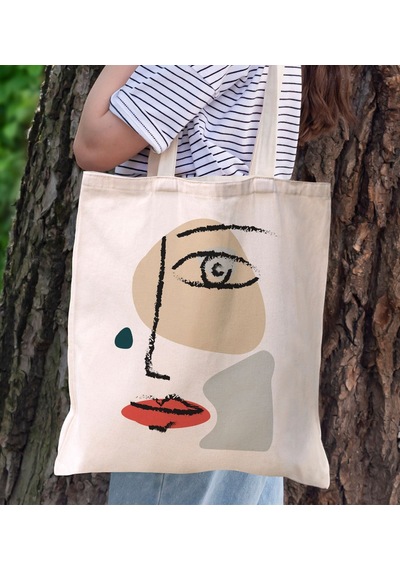Bk Gift Modern Art Tasarımlı Kanvas Bez Çanta, Baskılı Omuz Çantası, Alışveriş Çantası, Plaj Çantası, Arkadaşa Hediye-13 Sarı