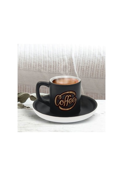 Bk Gift Kişiye Özel Coffe Tasarımlı Siyah Renk Türk Kahvesi Fincanı-1, Arkadaşa Hediye, Sevgiliye Hediye, Yıl Dönümü Hediyesi Kobitmeyen137758 Bk Gift
