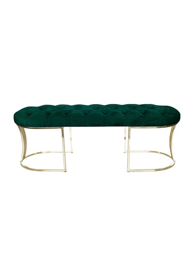 VİEGO GOLD YEŞİL-Kapitoneli Model Puf&Bench&Koltuk-Oturak-Uzun Makyaj Puff-Yatak Odası Ucu&Önü