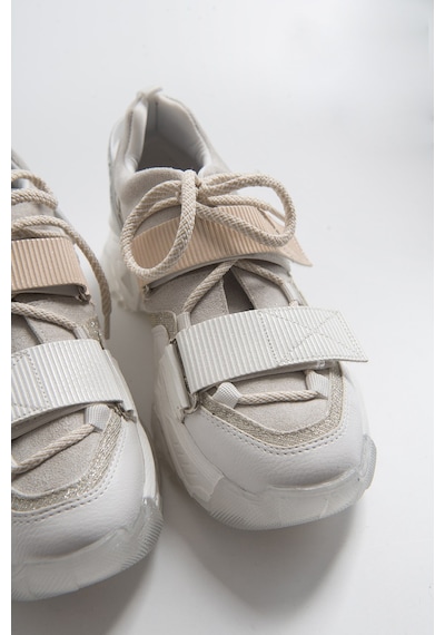 Luvishoes Luvi Shoes Lulen Beyaz Beyaz Rugan Sim Yazılı Cırtlı Kadın Spor Sneakers Beyaz