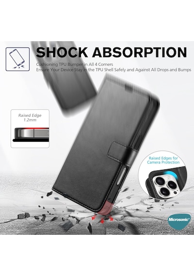 Microsonic Apple iPhone Uyumlu 16e Kılıf Delux Leather Wallet Kırmızı -