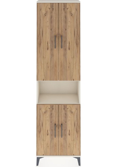 Arges Dolap 3 Raflı 4 Kapaklı Tek Askılı 60x30x221 Aytaşı-çam Aytaşı