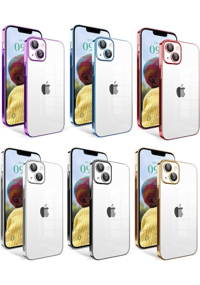 Apple Uyumlu iPhone 14 Kilif Kamera Korumali Renkli Çerçeveli Zore Gara 563310905
