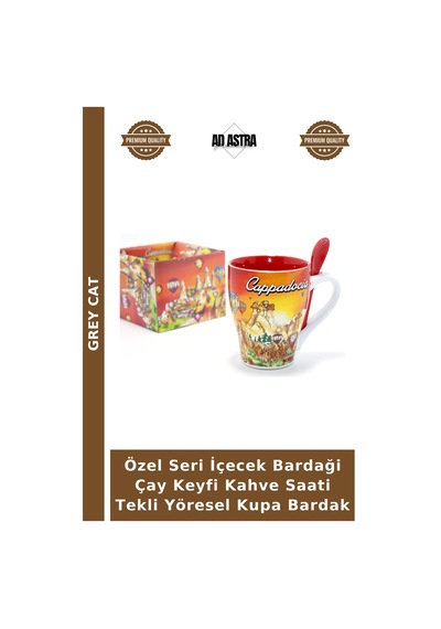Özel Seri İçecek Bardaği Çay Keyfi Kahve Saati Tekli Yöresel Kupa Bardak Çok Renkli