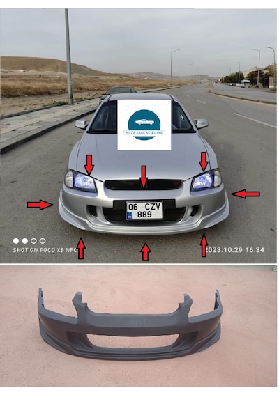 Hyundai Accent Milenyum Ön Tampon Modifiyeli Boyasız Ham Siyah Fiberclass