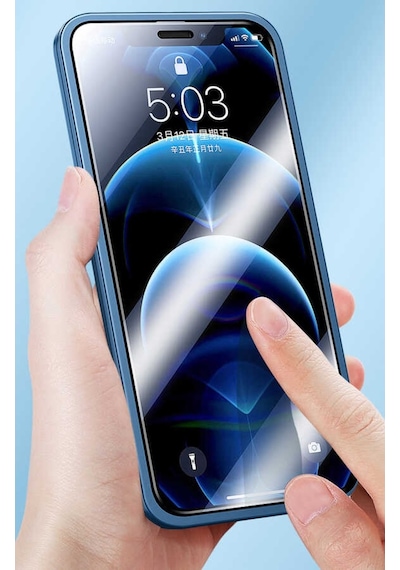 Apple Uyumlu iPhone 13 Kılıf 360 Lüx Tam Koruma Led