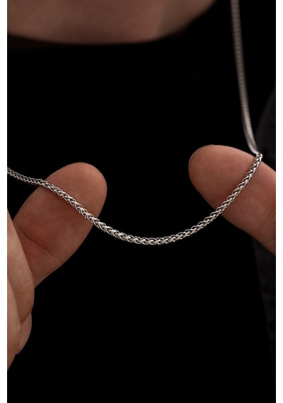 Vog Yuvarlak Kral Model Çelik Erkek Kolye Zincir 2.5mm Orta Kalınlıkta Beyaz
