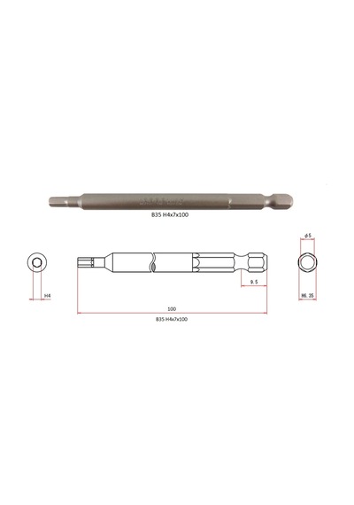 vessel 424087 Allen Bits Uç 4x100 MM