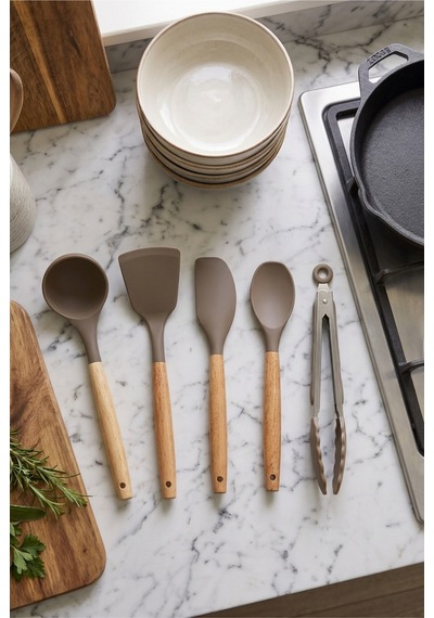 Bambu Saplı Silikon Mutfak Gereçleri Seti 5 Parça Yanmaz Yapışmaz Servis Seti Kepçe Spatula Kaşık Maşa Seti Kahverengi Silikon Mutfak Seti Kahverengi Kahverengi Bambu Saplı Silikon Mutfak Gereçleri Seti 5 Parça Yanmaz Yapışmaz Servis Seti Kepçe Spatula Kaşık Maşa Seti Kahverengi Silikon Mutfak Seti Kahverengi Kahverengi