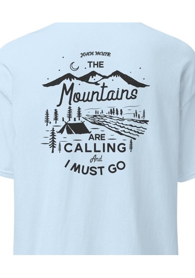Wildstyle The Mountains Are Calling I Must Go Dağcı Baskılı Unisex Pamuklu Tişört Bebe Mavi