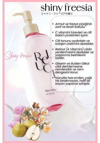 Cosmetex Roland Reluce Shiny Freesia Sütlü Vücut Losyonu