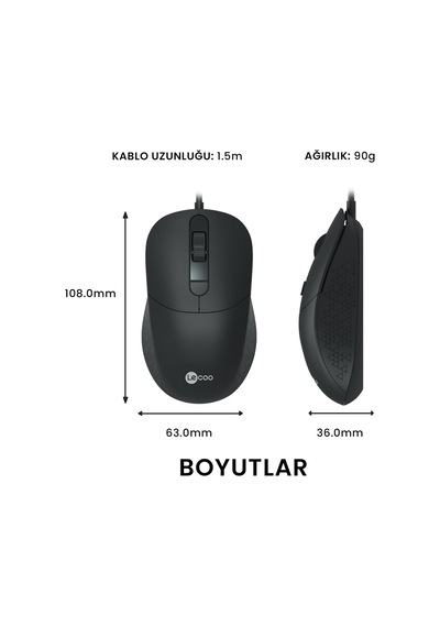 Ms102 Usb Kablolu 2400dpı 4 Tuşlu Mouse -sessiz Pc, Mac, Dizüstü Bilgisayar İçin, Windows, Linux Ve Mac İle Uyumlu Sağ Ve Sol Elle Kullanıma Uygun, 99gr Hafif Optik Mouse Siyah