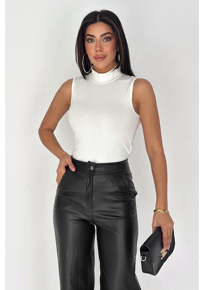Noa & Noa Kadın Kolsuz Boğazlı Basic Body Sleek Core Beyaz Noa & Noa Kadın Kolsuz Boğazlı Basic Body Sleek Core Beyaz
