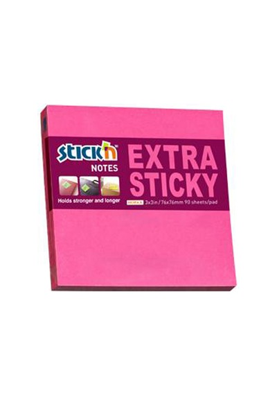 Stıckn Extra Yapışkanlı 76x76 MM Neon Pembe 90 Yaprak Not Kağıdı