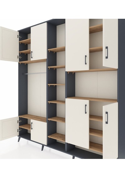 Arges Dolap 18 Raflı 8 Kapaklı Tek Askılı 220x30x243 Antrasit-aytaşı/çam Aytası/atlas Çam Arges Dolap 18 Raflı 8 Kapaklı Tek Askılı 220x30x243 Antrasit-aytaşı/çam Aytası/atlas Çam