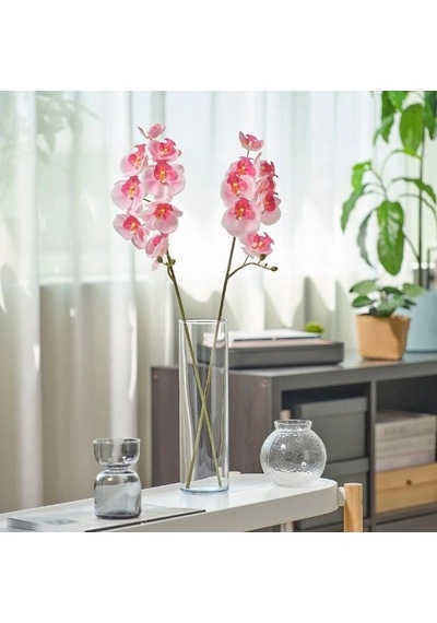 Ikea Smycka Yapay Orkide Dalı 60 Cm Pembe Koyu Pembe Açık Pembe - Koyu Pembe