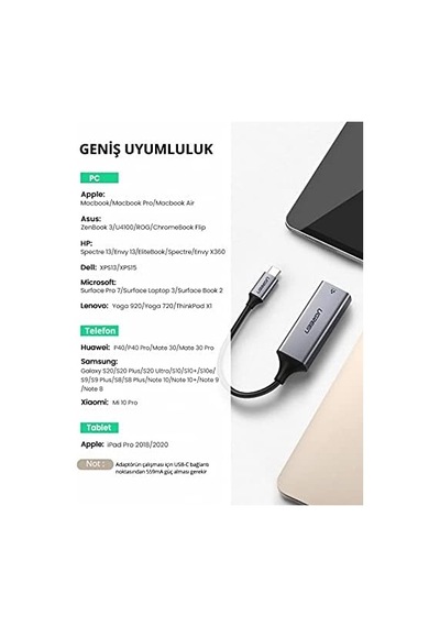 Type-c Ethernet Dönüştürücü Adaptör