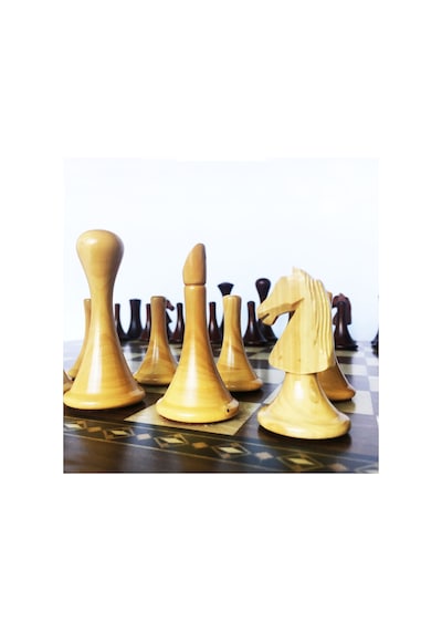 El Yapımı Şimşir Ahşap Modern Satranç Taşı 77mm