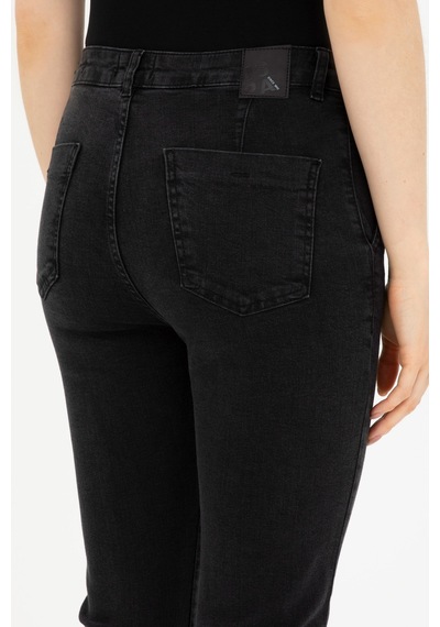 U.S. Polo Assn. Kadın Siyah Skinny Flare Cropped Fit Jean Pantolon 50282739-DN0027