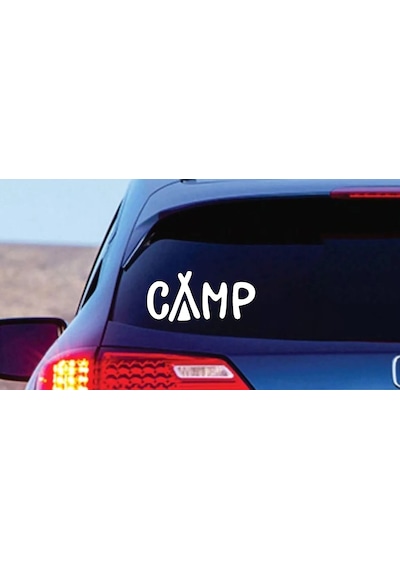 Kamp Yazılı Sticker - 4x4 Off Road Pickup Sticker - Araba Oto Motosiklet Karavan Cam Sticker - 02165 10x5 Cm