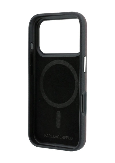 Apple Uyumlu iPhone 18 Pro Kılıf Karl Lagerfeld Lisanslı M-safe Şarj Özellikli K&c Bodies Sketch Pu Kapak Bordo