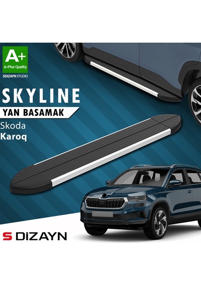 S-dizayn Skoda Karoq Skyline Aluminyum Yan Basamak 173 Cm 2018 Üzeri A+ Kalite