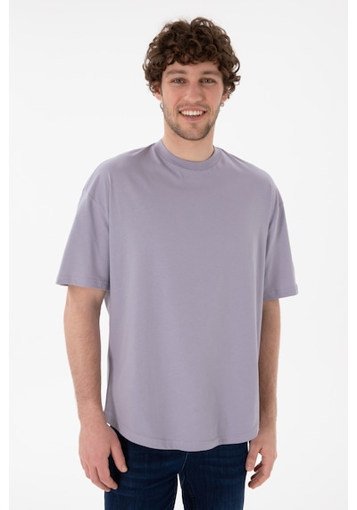U.S. Polo Assn. Erkek Long Fit Bisiklet Yaka Gri Basic Tişört 50305988-VR024