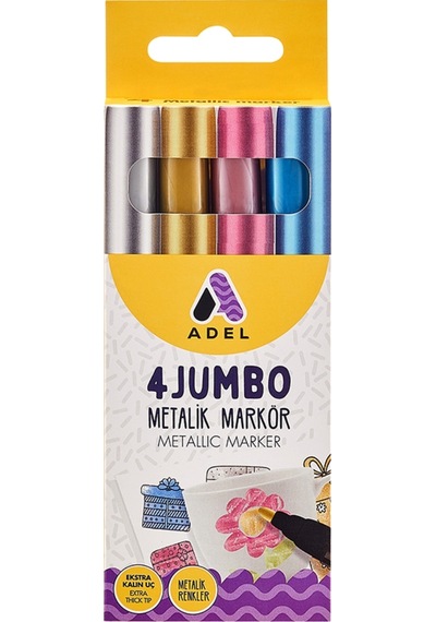 Metalik Markör 4'lü Set,canlı Renkler, 4.6 Mm Kalın Uç, Çok Yüzeyli Kullanım İçin İdeal