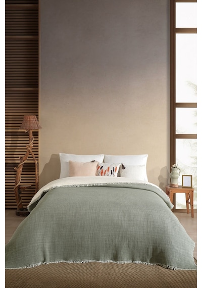 Elart Rubby Müslin Pike Çift Kişilik 210x230 Cm Yeşil Yeşil