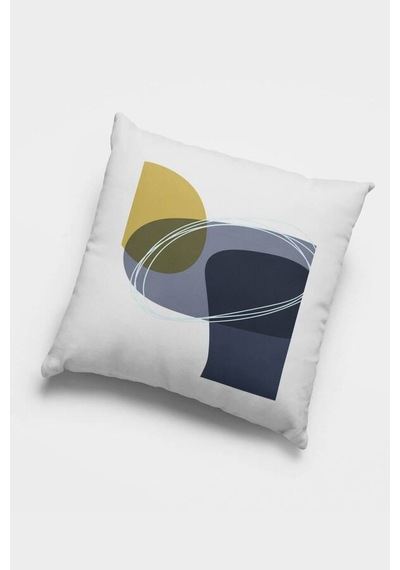 Lacivert Geometrik Çift Taraf 4'lü Set Kırlent Kılıfı 4kr014n11