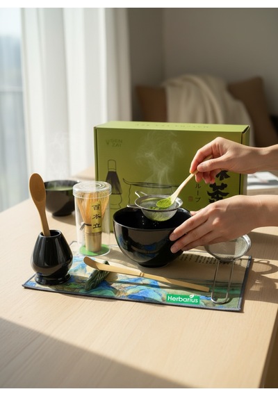 6 Parça Siyah Renk Matcha Çayı Hazırlama Seti - Geleneksel Japon Matcha Seti