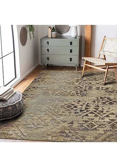 Aspen Desenli Kadife Pamuk Tabanlı Yıkanabilen Kaydırmaz Antibakteriyel Salon Halısı 140x200 Diğer