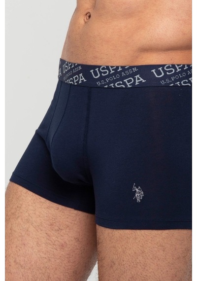 U.S. Polo Assn. Erkek Gri Melanj - Lacivert 2 Li Boxer 80342