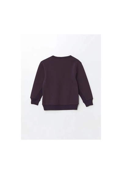 LC Waikiki Lcw Kids Mor Bisiklet Yaka Erkek Çocuk Kalın Sweatshirt Koyu Mor