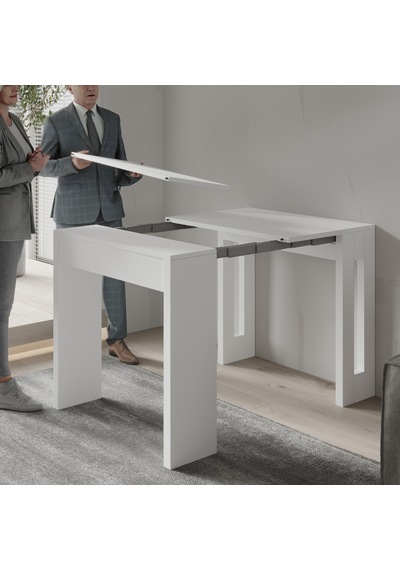 İnarch Dizayn Nivo Modüler Açılır Yemek Masası Modern Dresuar & Çok Amaçlı Masa,kapalı 44 Cm - Açık 116 Cm Beyaz İnarch Dizayn Nivo Modüler Açılır Yemek Masası Modern Dresuar & Çok Amaçlı Masa,kapalı 44 Cm - Açık 116 Cm Beyaz