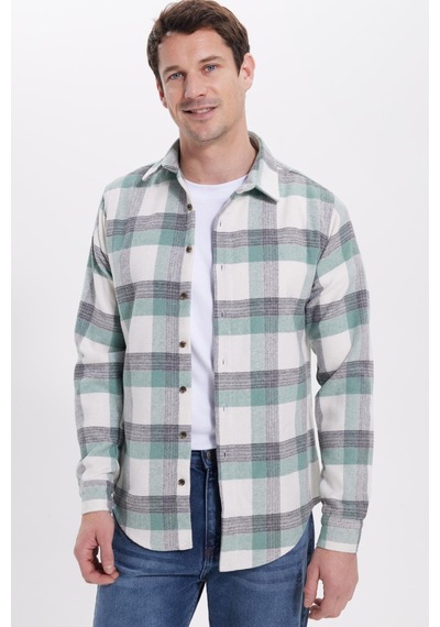 Tudors Erkek Slim Fit Dar Kesim Kareli Kışlık Oduncu Gömlek-42210 Mint Tudors Erkek Slim Fit Dar Kesim Kareli Kışlık Oduncu Gömlek-42210 Mint