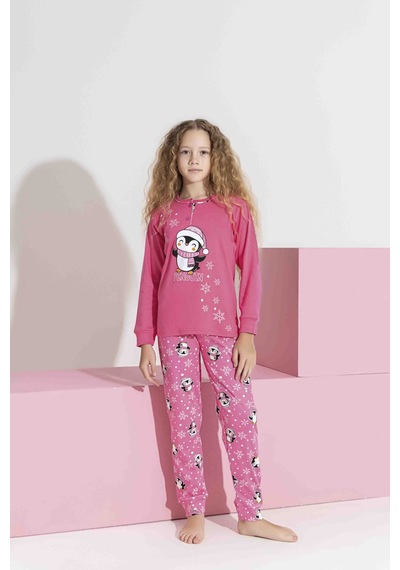 Tarık 5-9 Yaş Kız Çocuk Penguen Baskılı İnterlok Pijama Takımı 3191270 - Koyu Pembe Koyu Pembe Tarık 5-9 Yaş Kız Çocuk Penguen Baskılı İnterlok Pijama Takımı 3191270 - Koyu Pembe Koyu Pembe