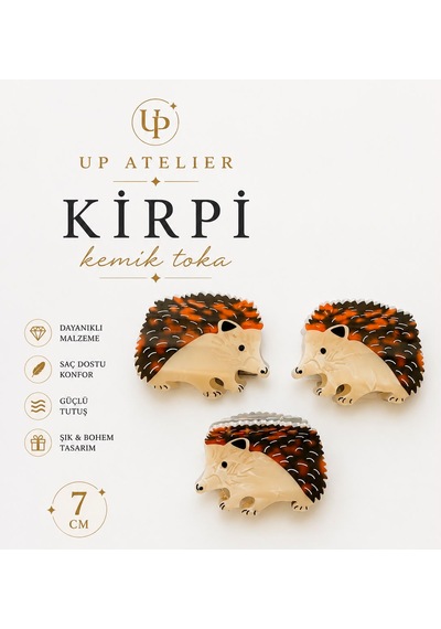 Kirpi Kemik Toka 7cm Krem