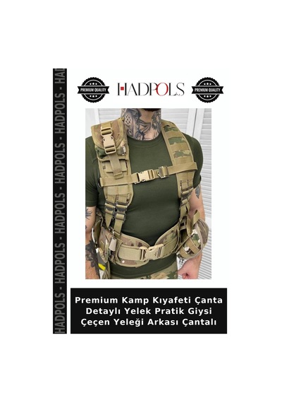 Hadpols Premium Kamp Kıyafeti Çanta Detaylı Yelek Pratik Giysi Çeçen Yeleği Arkası Çantalı Çok Renkli