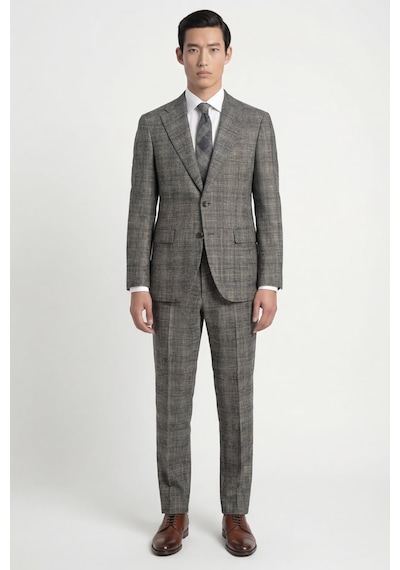 Giotelli Erkek Siyah Dar Kesim Slim Fit Viskon Dokuma Normal Bel 6 Drop Klasik Takım Elbise
