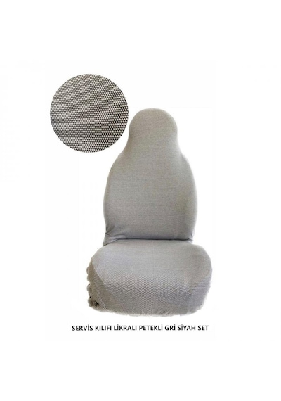 Servis Kılıfı Likralı Petekli Gri Siyah Set Çantalı 1